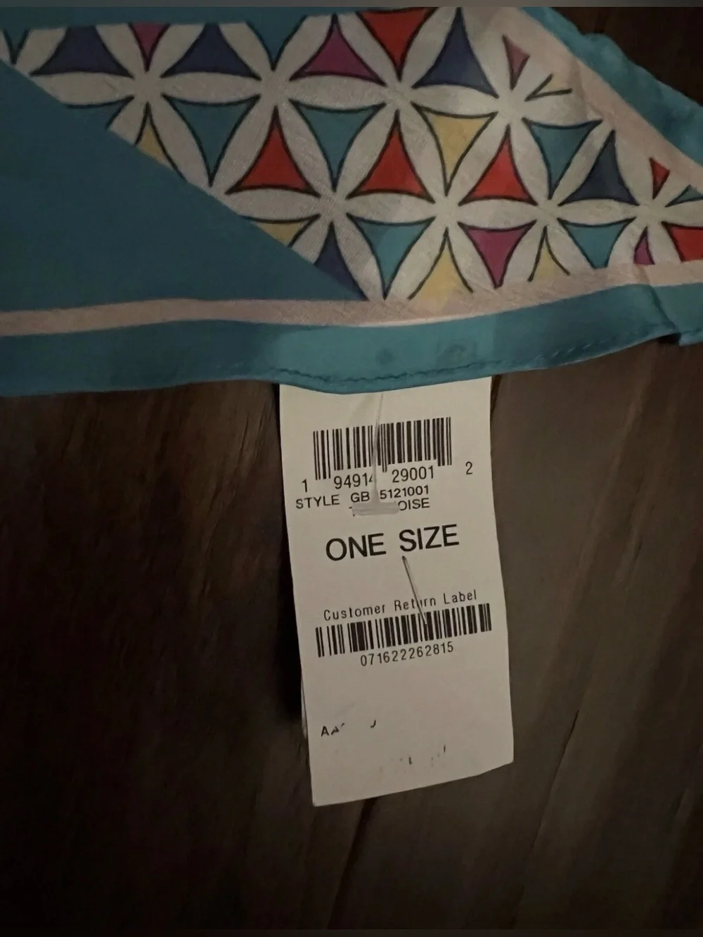 GIANI BERNINI Geo-print Kite Scarf In Turquoise Multifunction New